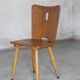 Set of four vintage brutalist wooden chairs from the 1960s.