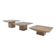 Set of 3 Italian Travertine Coffee or Side Tables, 1980s