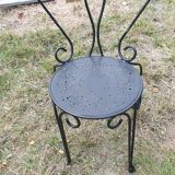 1 ornate wrought iron garden chair