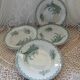 4 Terre de fer soup plates with lily of the valley motifs