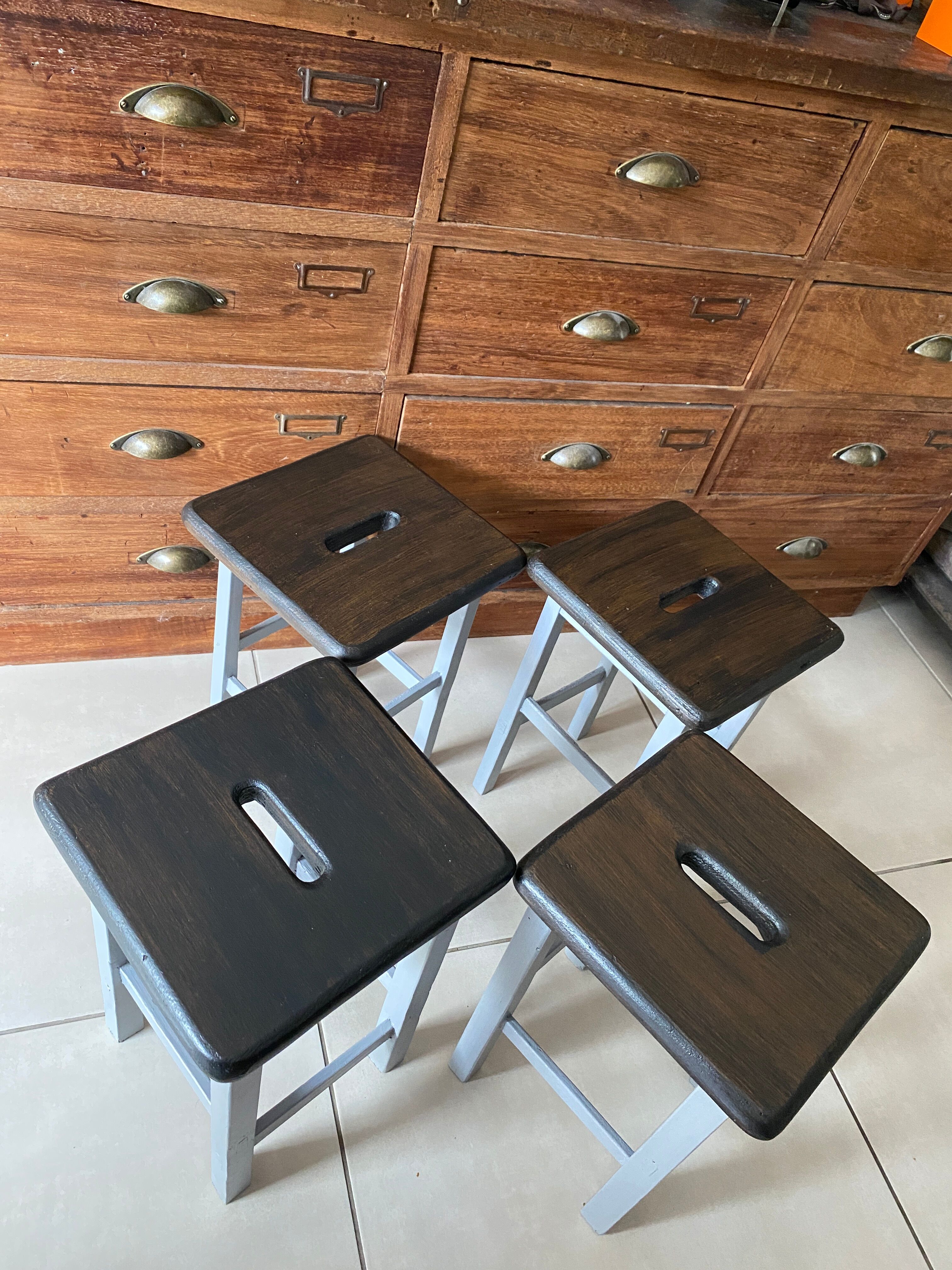 Wooden painter's stools