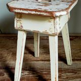 Workshop stool in antique patinated solid wood