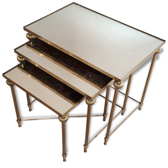 Pull-out tables brass Suite. Around 1940.