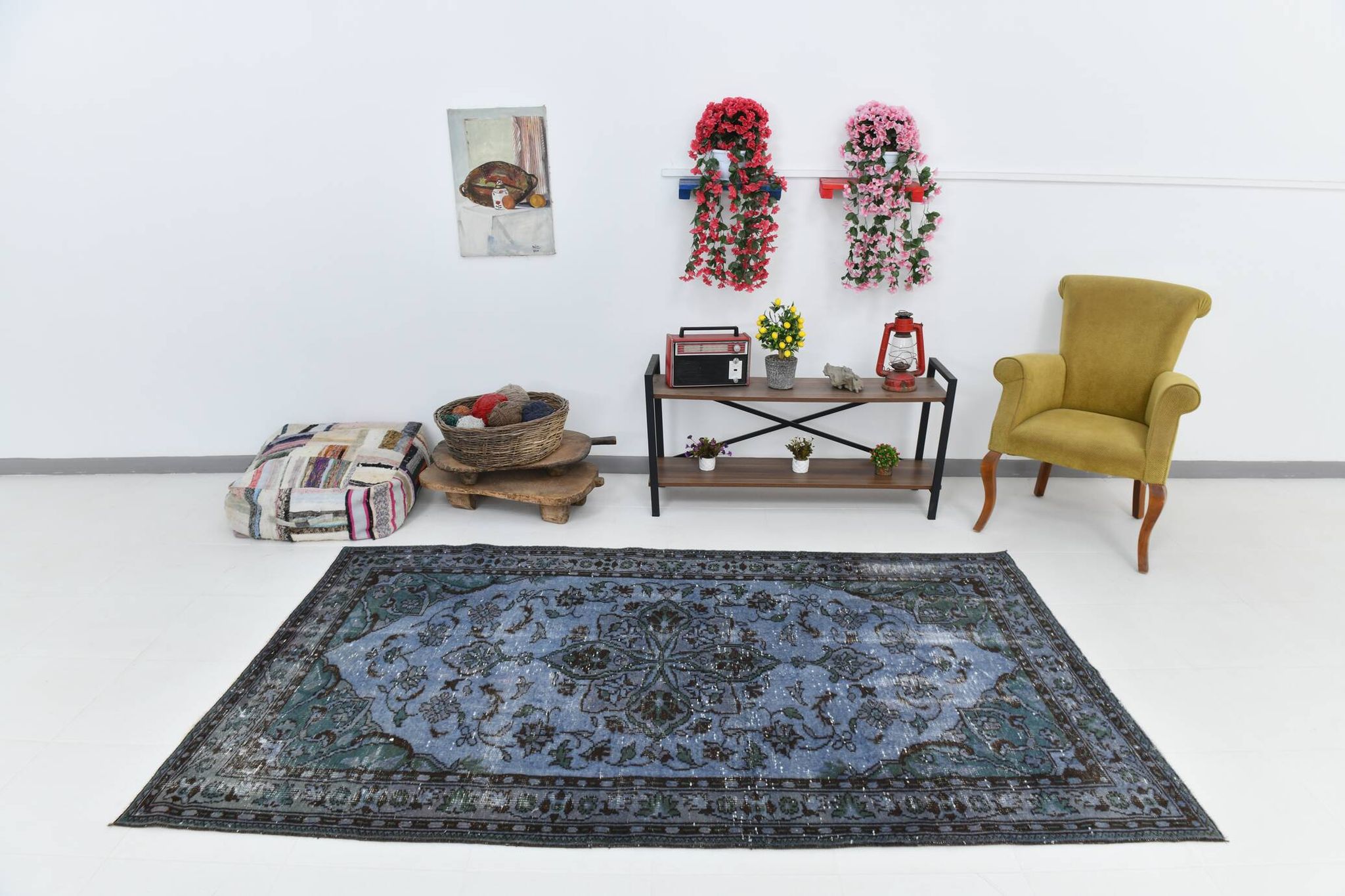 Tapis persan oriental bleu 5x8 153x253 cm SK 23247