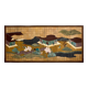 Paravent japonais Byobu à six panneaux sur papier période Edo 19ème