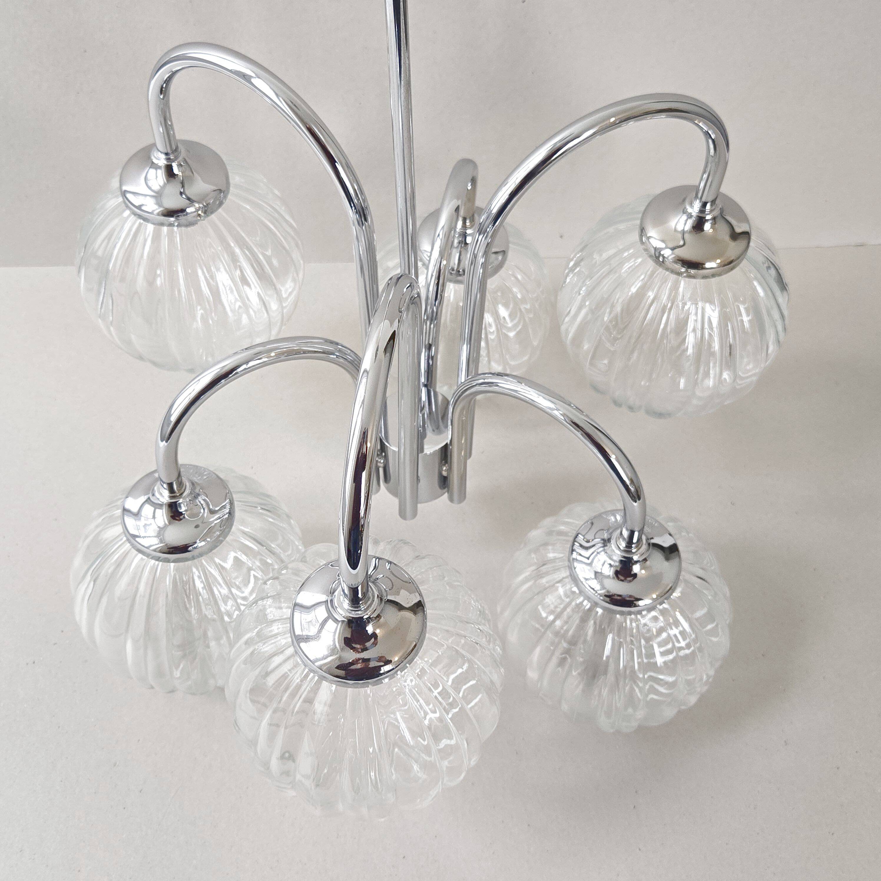 Vintage chandelier 6 balls 1970