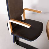 Unique Danish Design table with fixed armchairs from Peter Karpf, 1980's