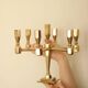 Swedish vintage brass seven arm candelabra by Gusum