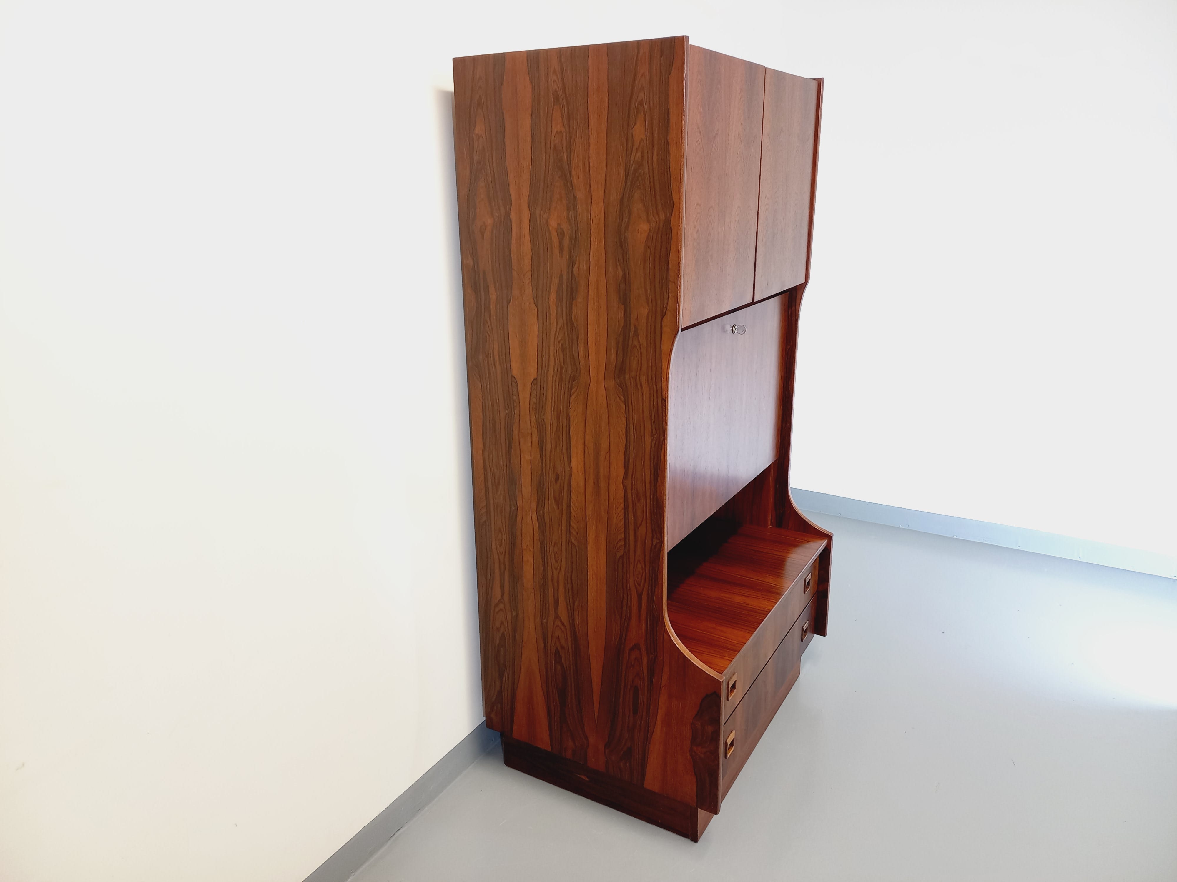 Vintage rosewood top storage cabinet from the 60s