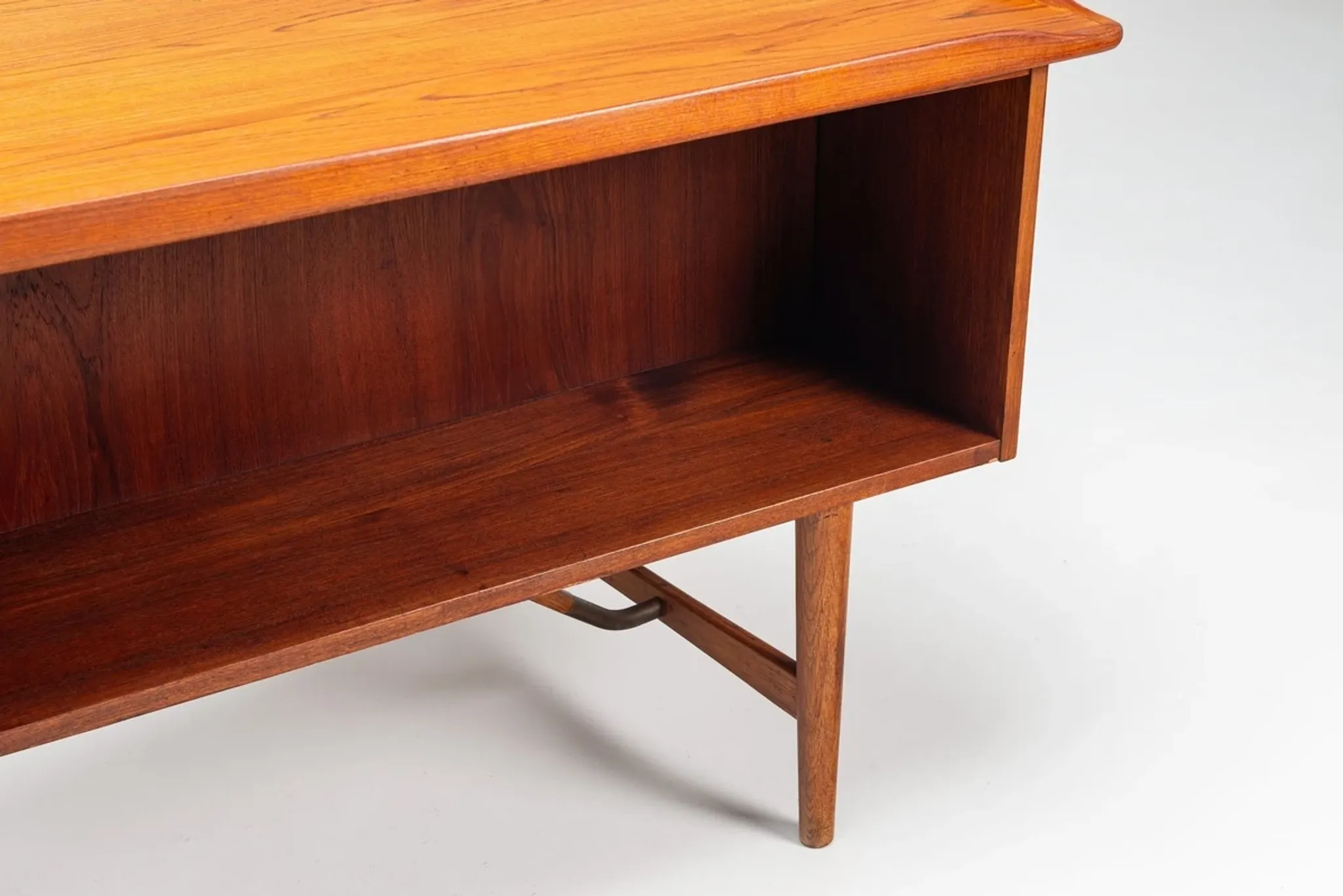 Peter Lovig Nielsen boomerang writing desk teak Lovig Denmark 1960
