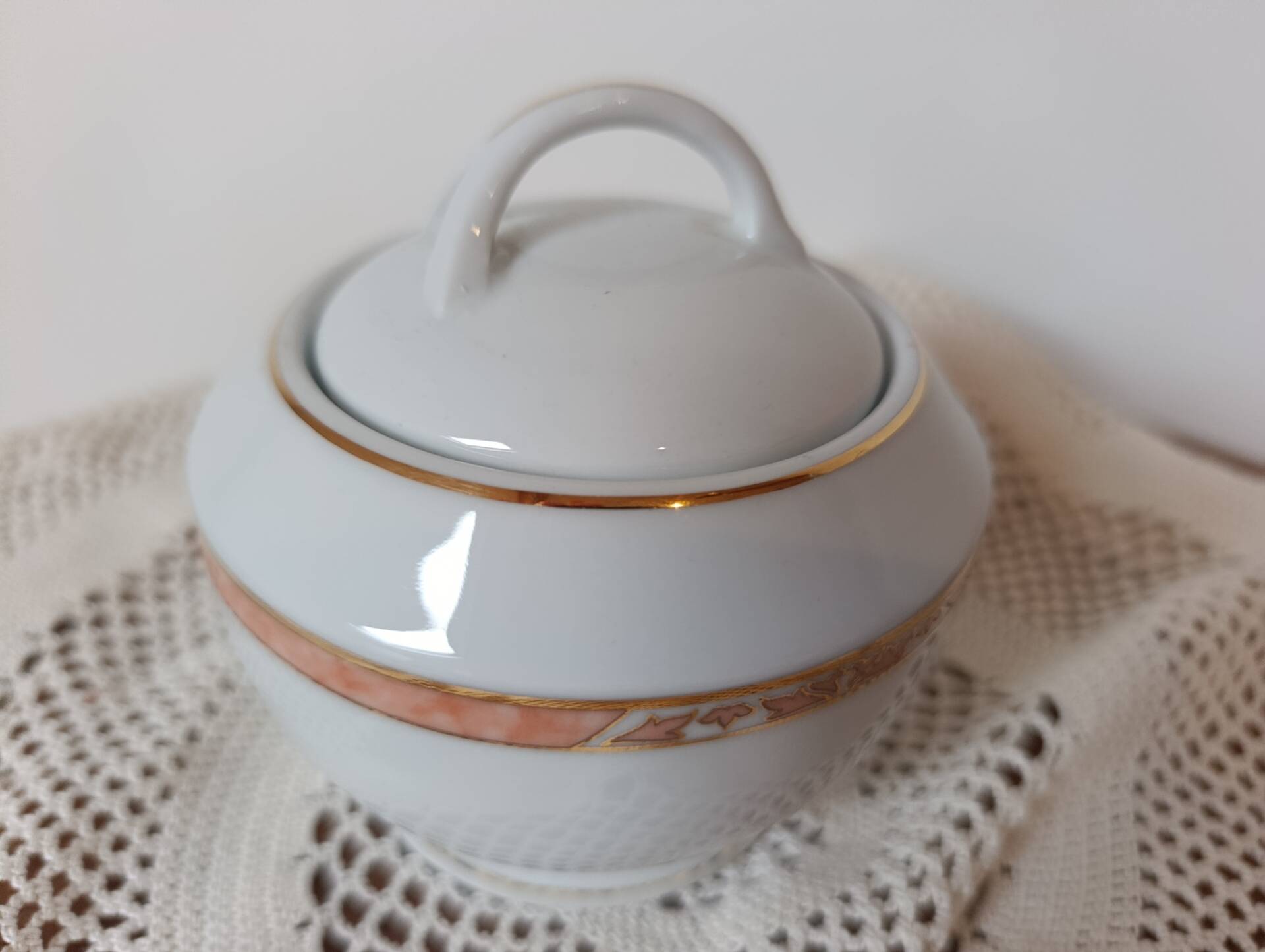sugar bowl porcelain Limoges Philippe Deshoulières model Auray