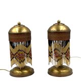 Ensemble de 2 lampes de table en laiton du milieu du siècle, Italie années 1940