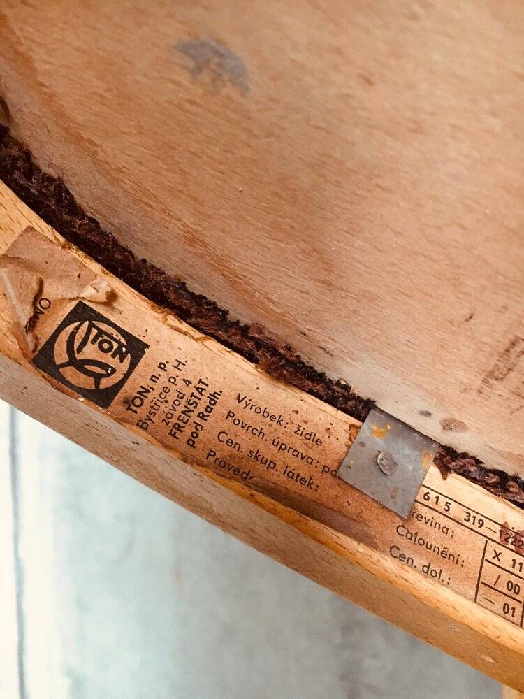 Mid-Century Modern Dining Chairs from Ton, Czechoslovakia, 1968, Set of 4