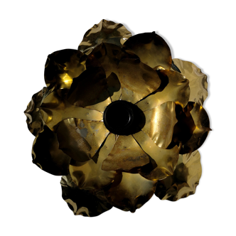 Golden flower wall lamp