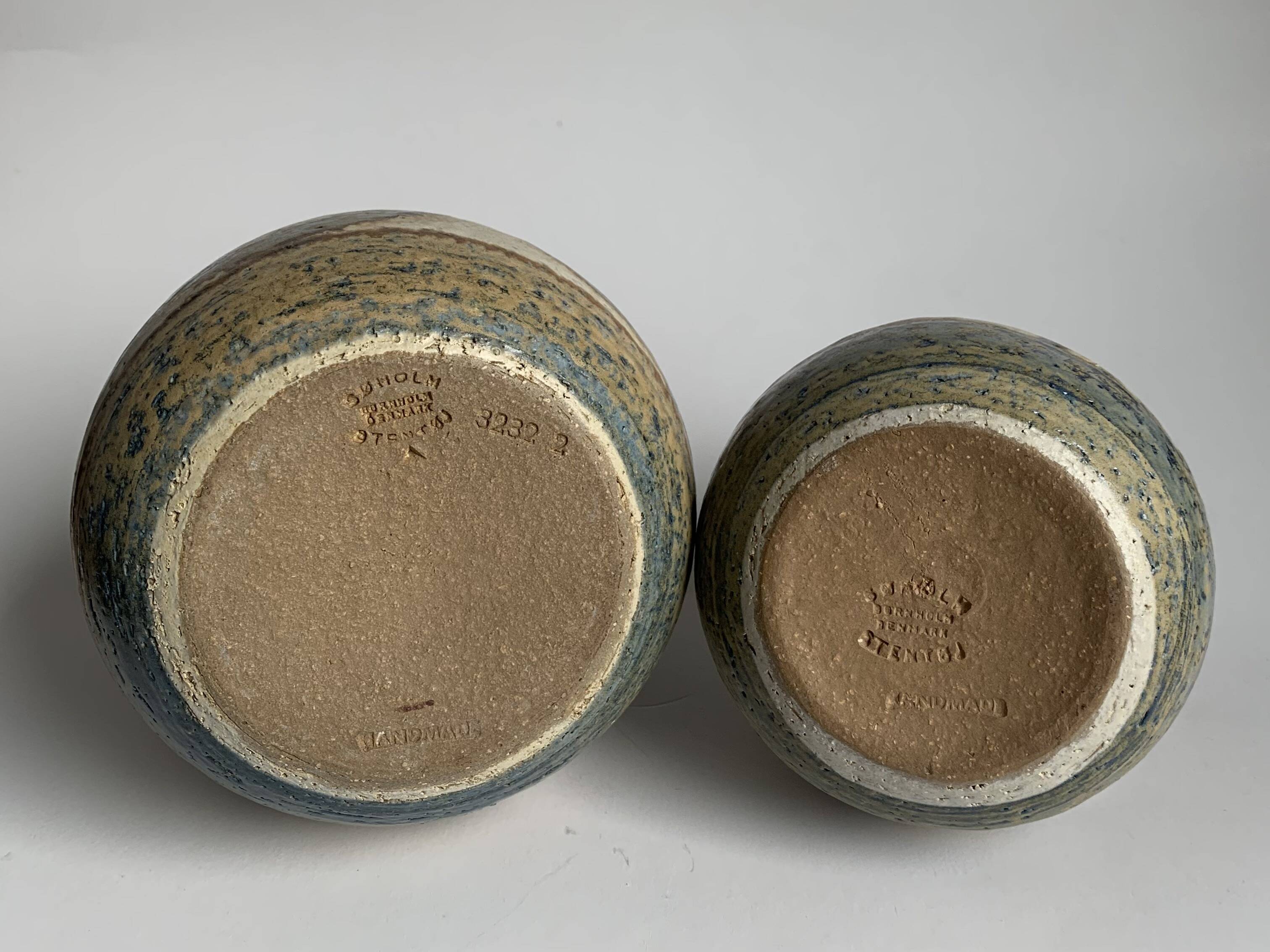 Set of 2 Mid-Century Danish Ceramic Studio Vase from Søholm, 1960s