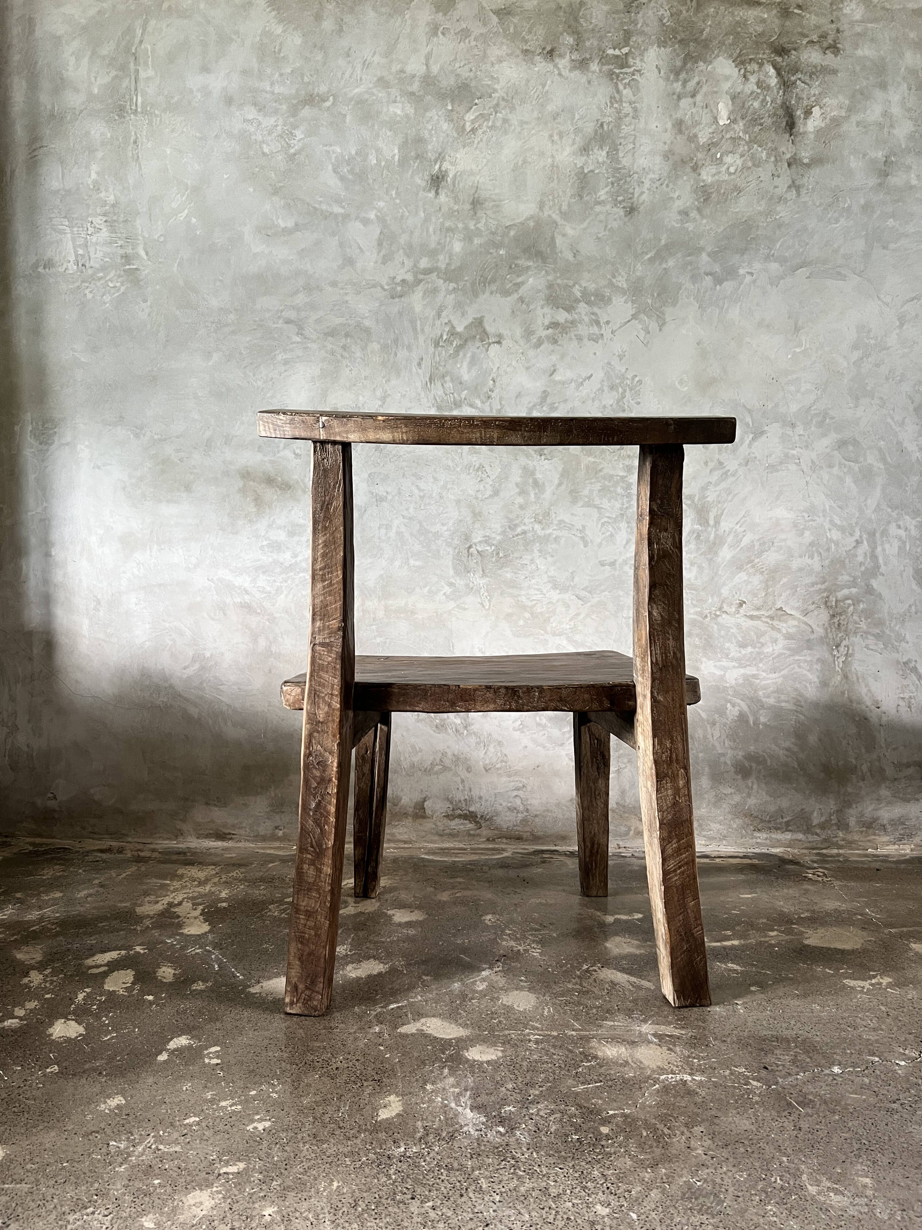 Large old teak chair or armchair H84 L60