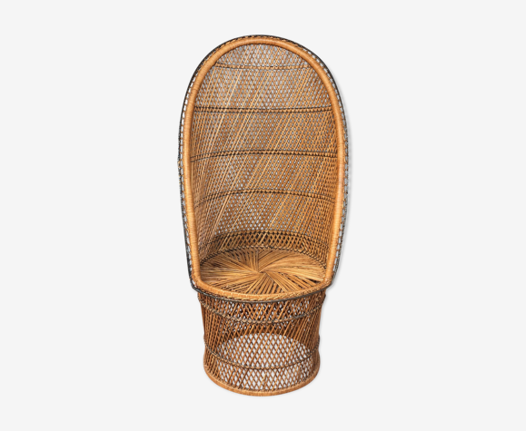 Fauteuil style "Emmanuelle" en osier