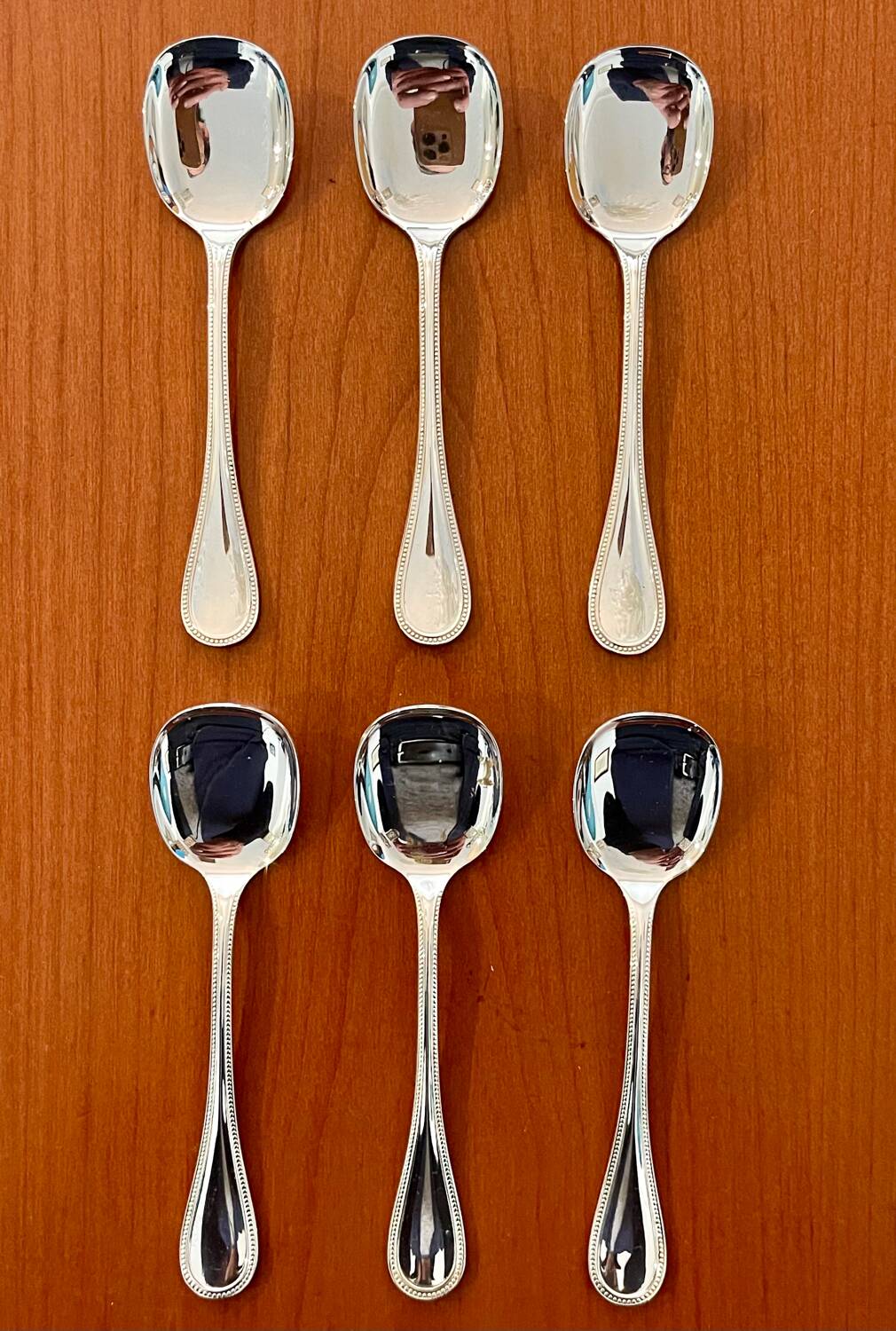 Christofle pearls, 6 ice cream spoons, sorbet, new condition