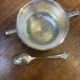 Silver sugar bowl and spoon