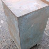 Grey industrial metal cabinet to be restored
