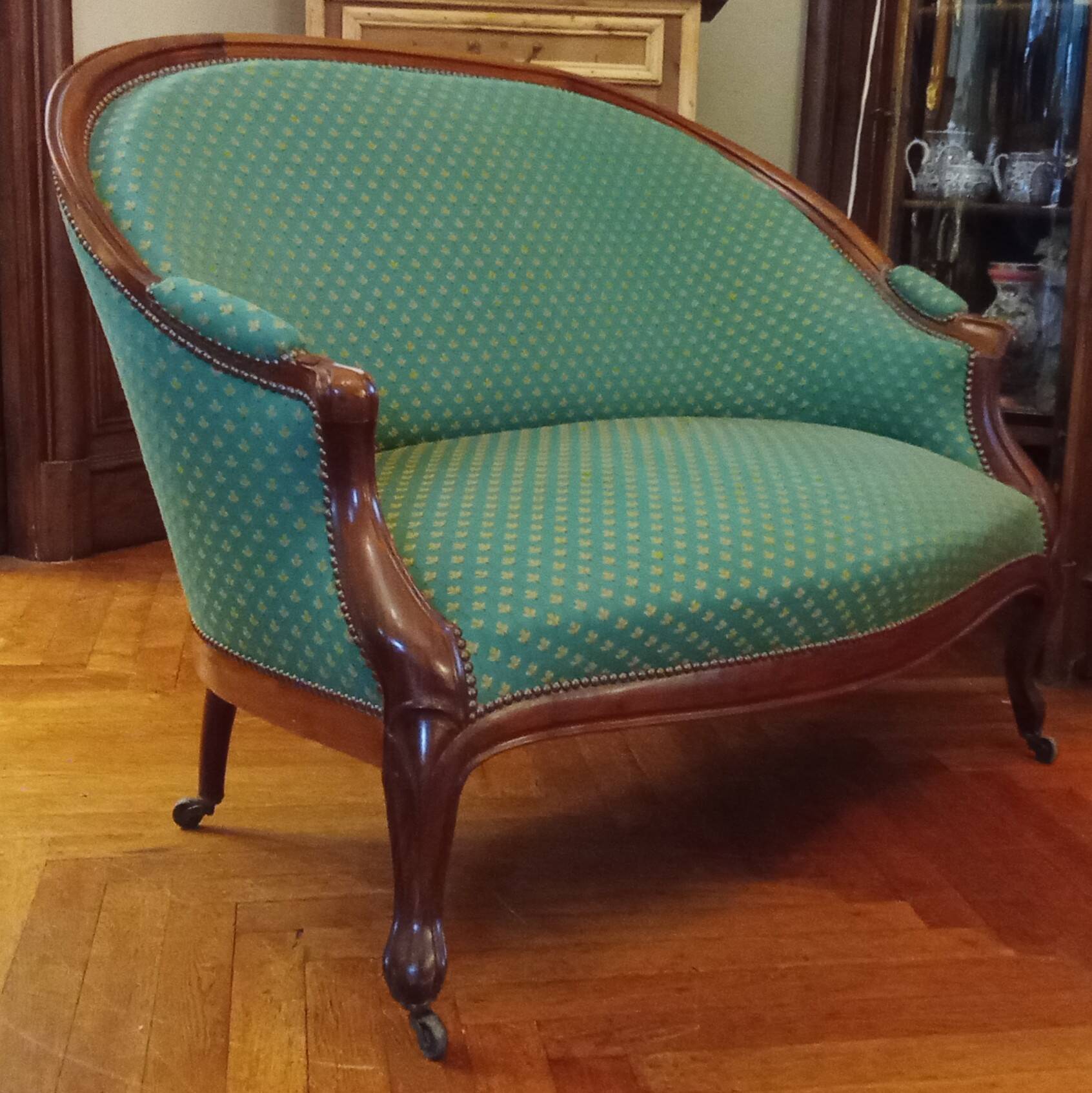 Ancienne banquette et ses deux chaises ancien salon  style Louis XV