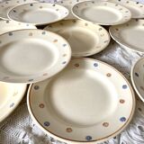 Assiettes plates  anciennes  à pois Sarreguemines