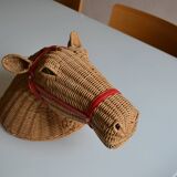 Rattan horse head 1960s 1970s