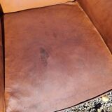 Club armchair in brown leather art deco 1930