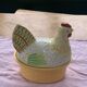 Terrine hen slurry in vintage glazed ceramic