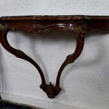 Console table wood and green marble from Aosta