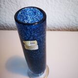 Vase en cristal bleu