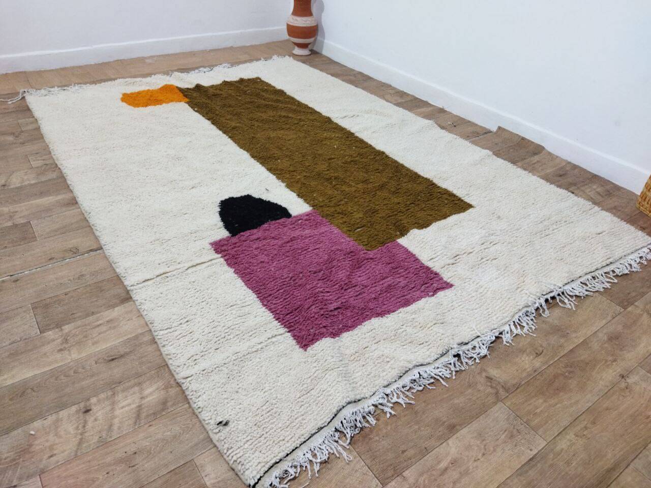Handmade wool Berber rug 300 x 210 cm