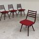 Lot de 6 chaises Jitona Sobeslav , Tchécoslovaquie 1960