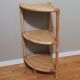 Bamboo and rattan corner shelf