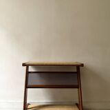 Bar cart in metal and oak by Jullian, designed in France 1960.