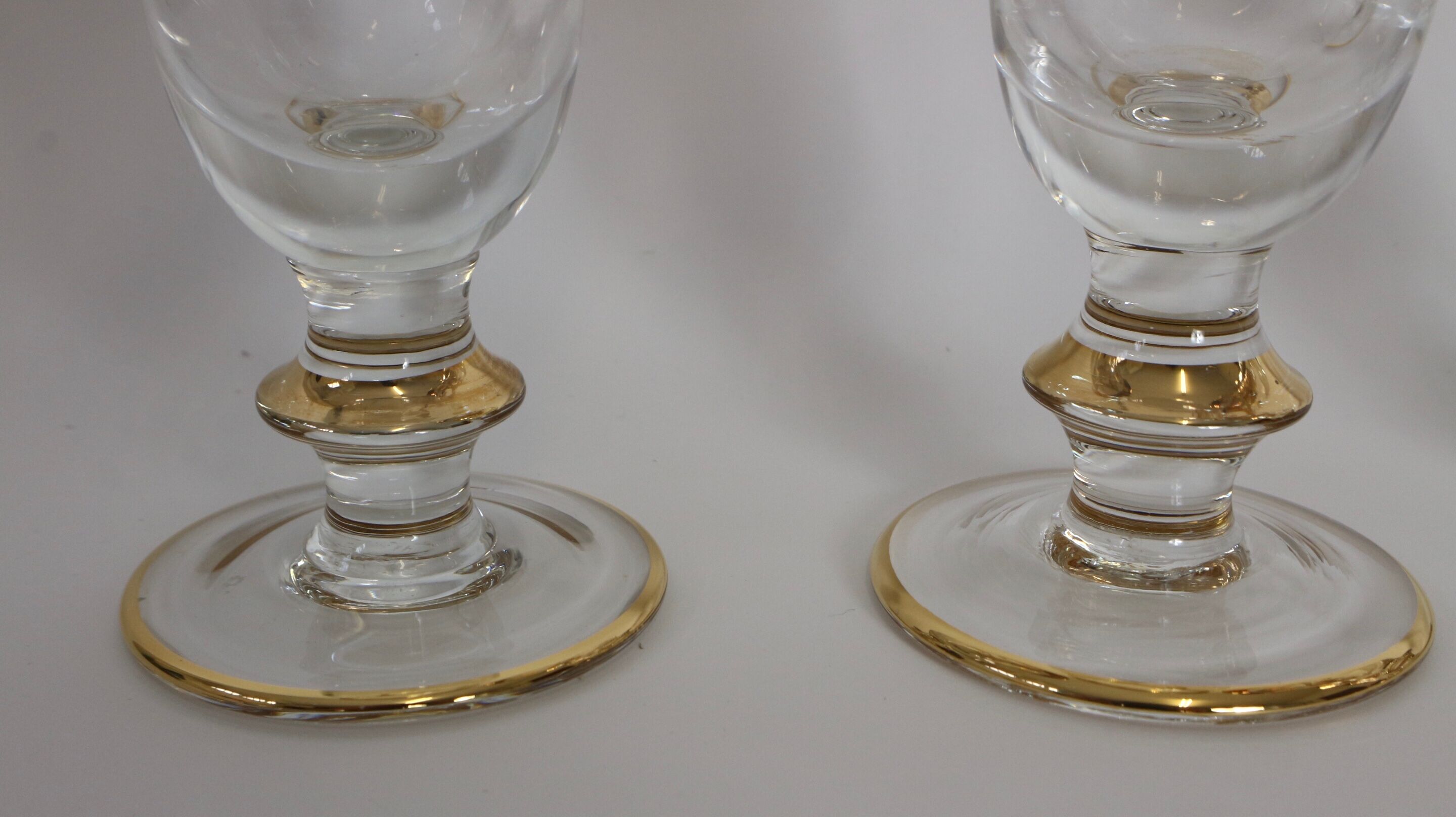 Service 12 glasses decoration engraved gold border