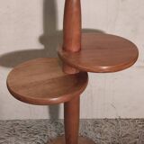 Art Deco pedestal table in varnished solid wood - 1940s