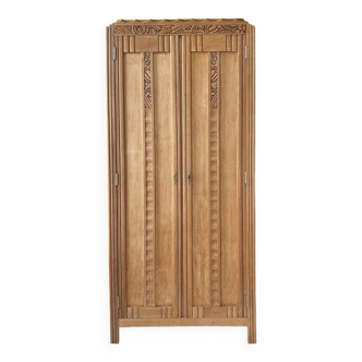 Art Deco style cabinet in raw wood, renovated