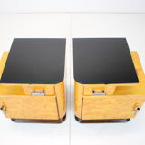 Set of two bedside tables designed by Jindřich Halabala for UP závody, 1950's.