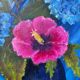 Tableau peinture bouquet de fleurs huile sur toile 