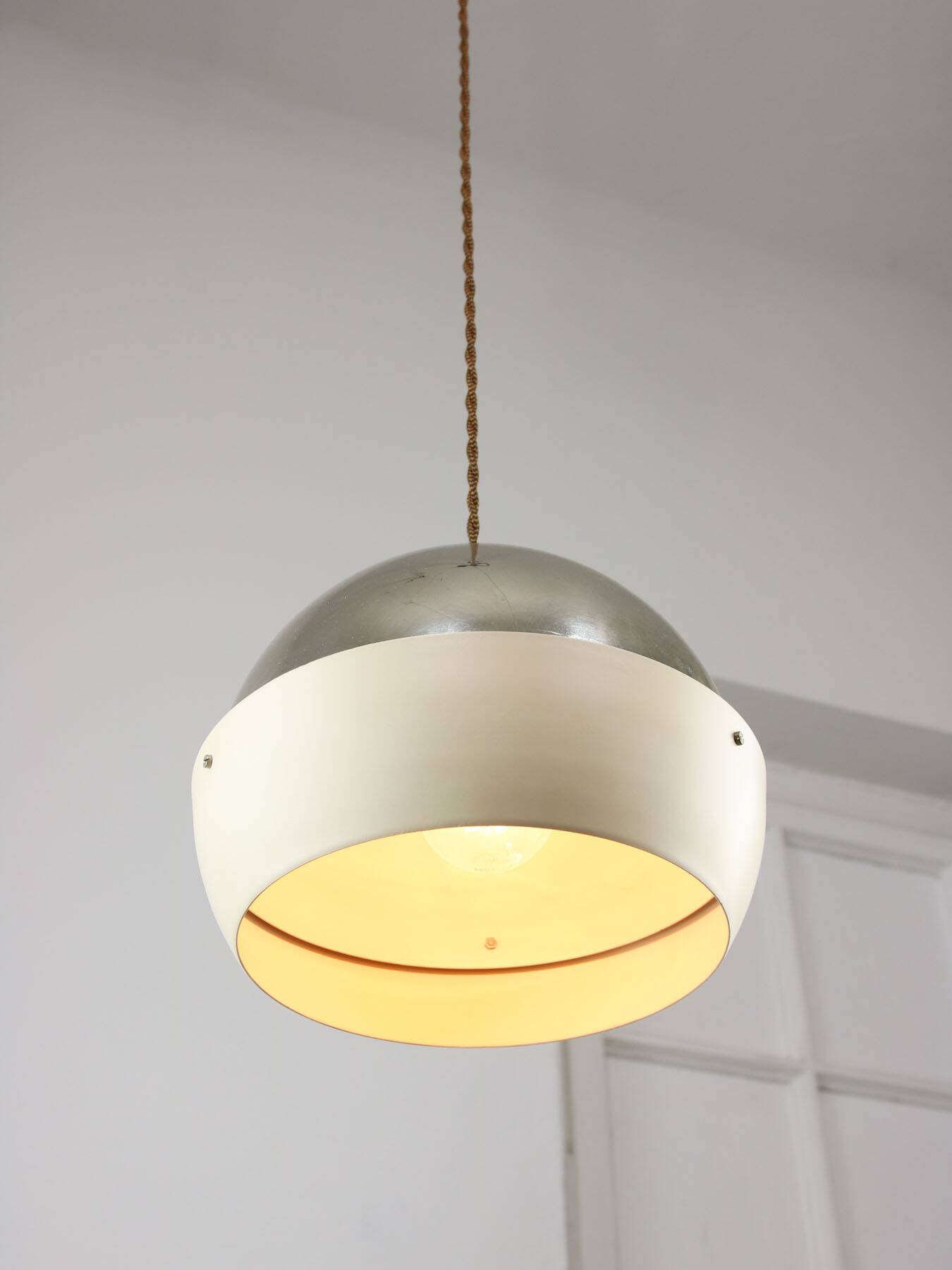 Space-age Italian Chrome Pendant Lamp