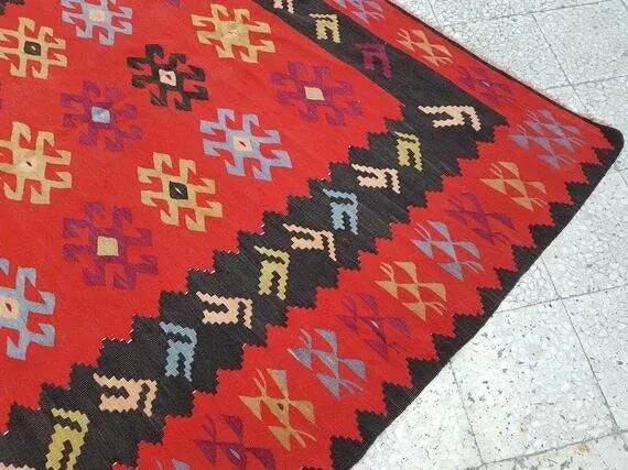 Tapis Kilim turc vintage tissé main
