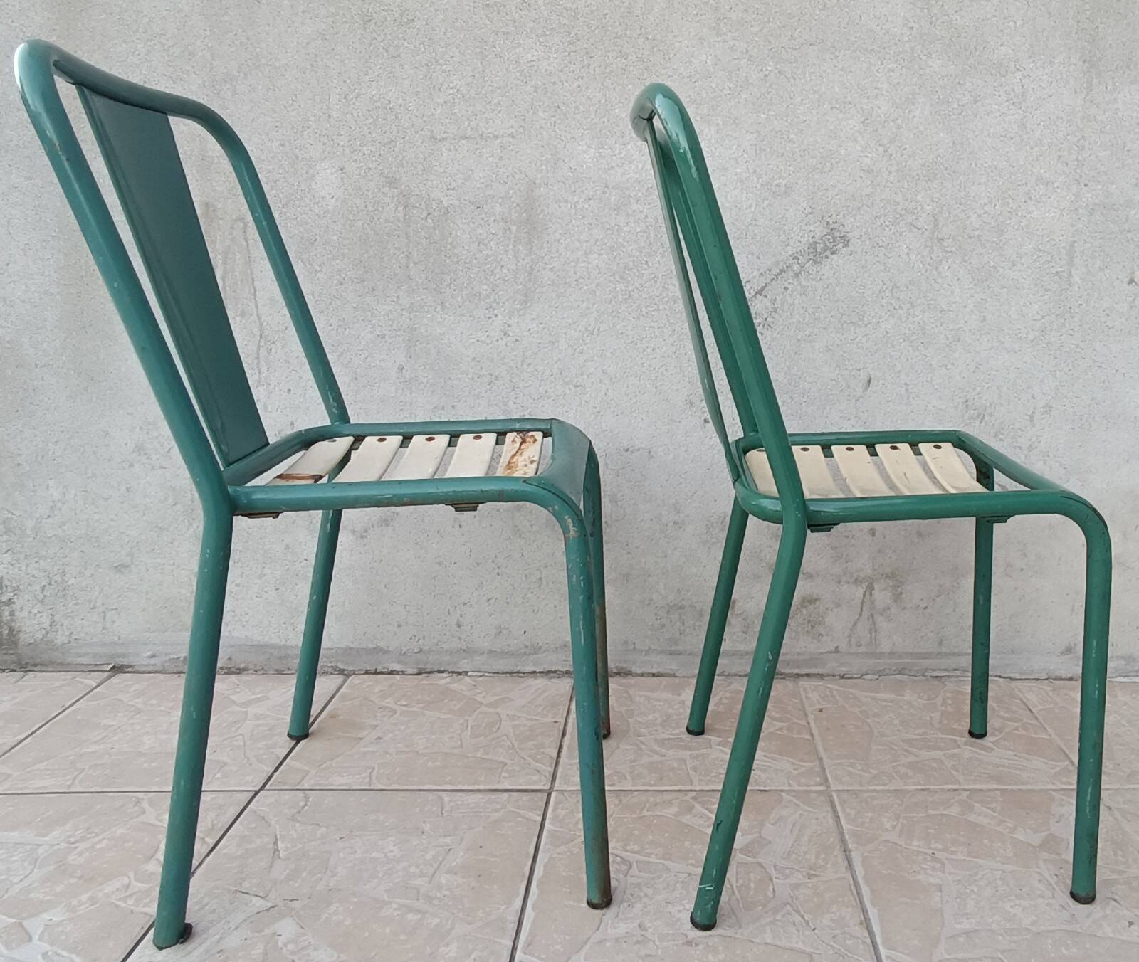 Pair of bistro Tolix chairs