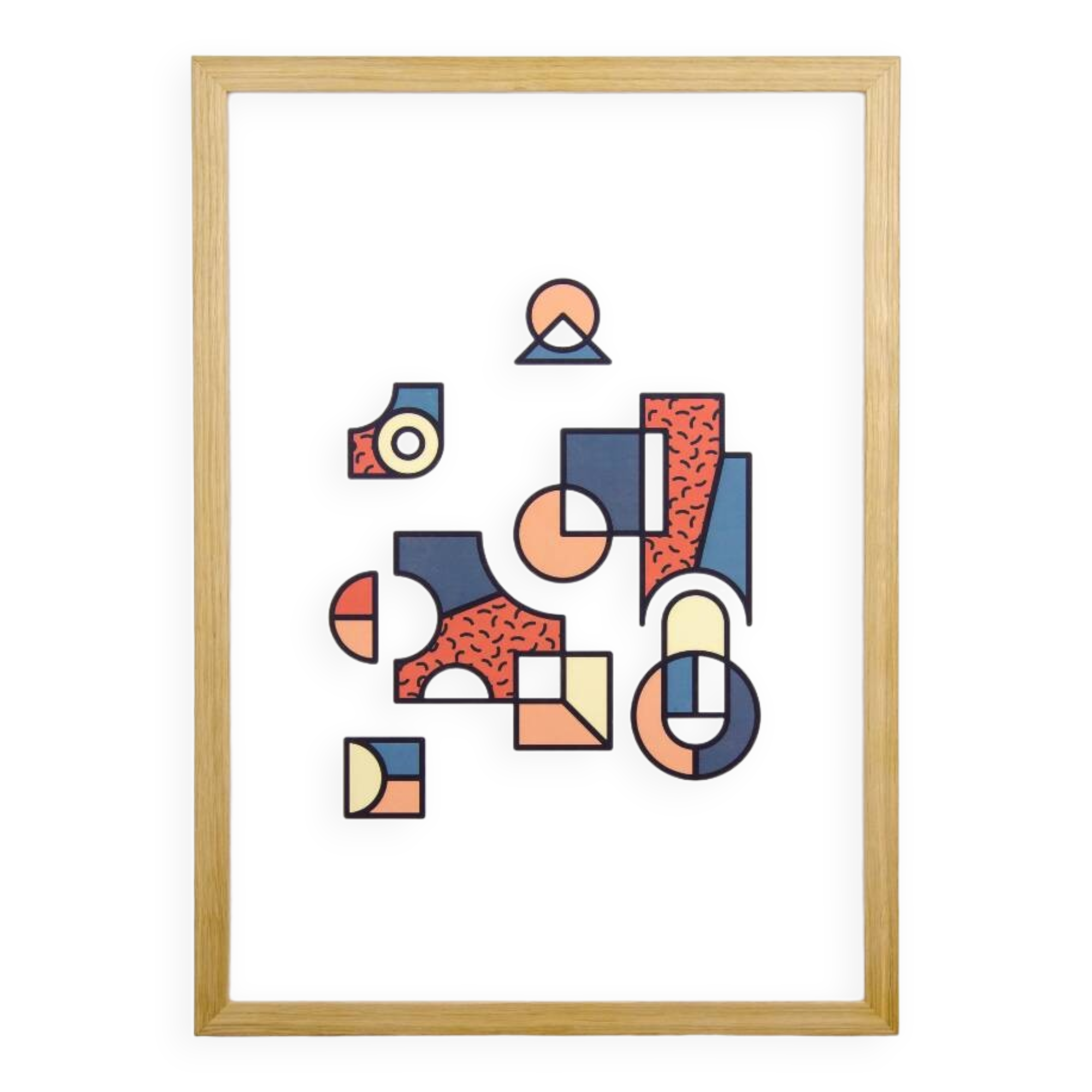 Illustration - Affiche A3 abstraite géométrique graphique colorée numérotée #008