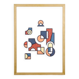 Illustration - Affiche A3 abstraite géométrique graphique colorée numérotée #008