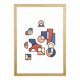 Illustration - Affiche A3 abstraite géométrique graphique colorée numérotée #008