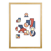 Illustration - Abstract geometric graphic colorful A3 poster numbered #008