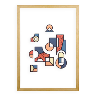 Illustration - Abstract geometric graphic colorful A3 poster numbered #008