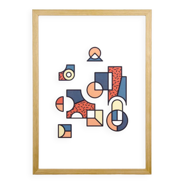Illustration - Abstract geometric graphic colorful A3 poster numbered #008
