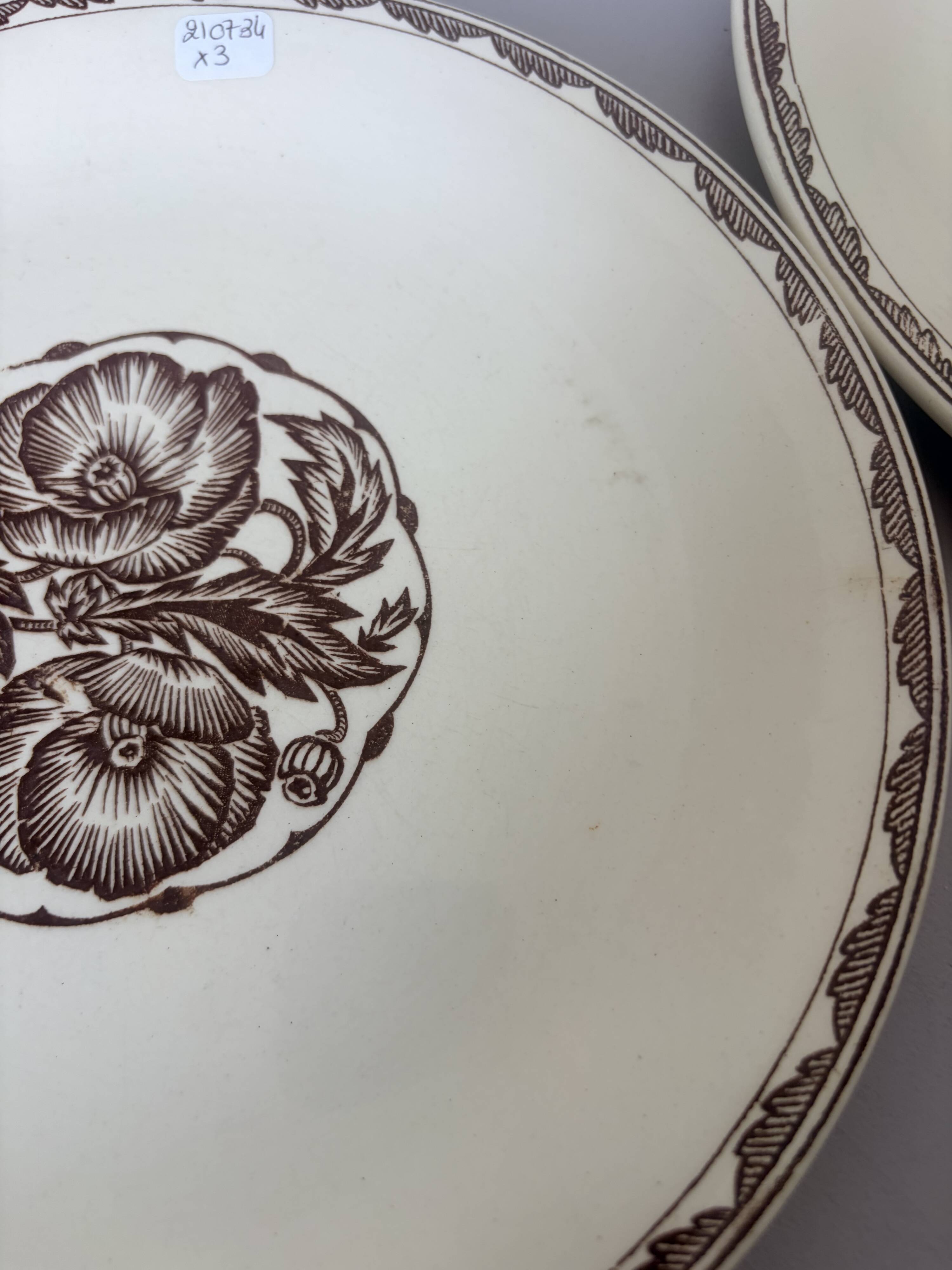 3 flat plates from Sarreguemines model Argonne 210734